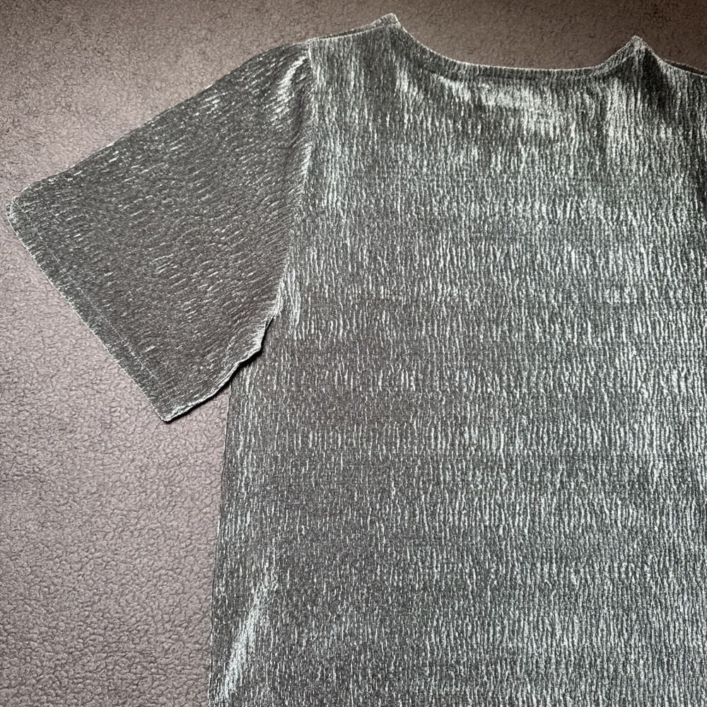Madewell Texture & Thread Coral Textured Crop Top Tee T-Shirt Green Women's XS - Picture 9 of 10